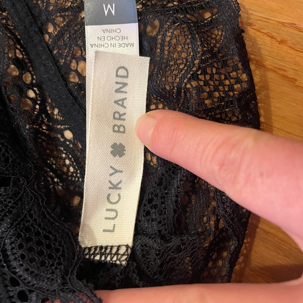 NWOT Lucky Brand Black Medium Lace Bralette - Picture 3 of 3